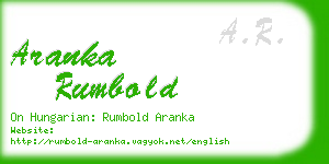 aranka rumbold business card